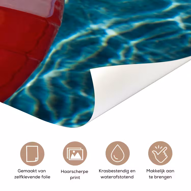 Recreatie - Water - Zomer - Rood - Wit deurposter klein -closeup_NL