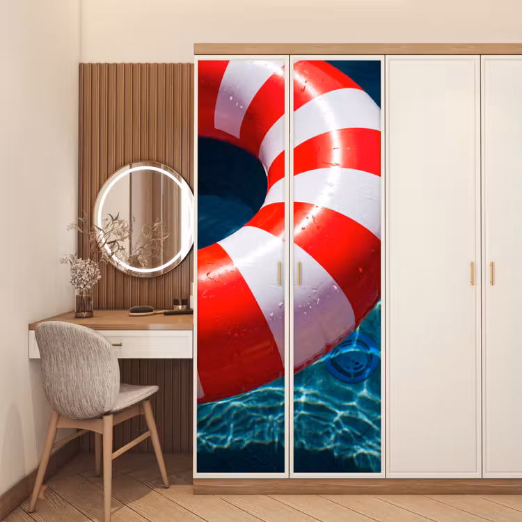 Recreatie - Water - Zomer - Rood - Wit deurposter klein -sfeer3