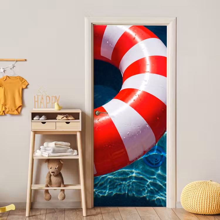 Recreatie - Water - Zomer - Rood - Wit deurposter klein -sfeer4