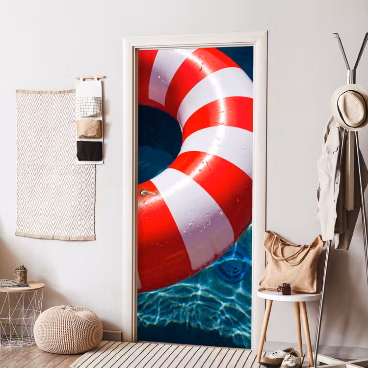 Recreatie - Water - Zomer - Rood - Wit deurposter klein -sfeer6