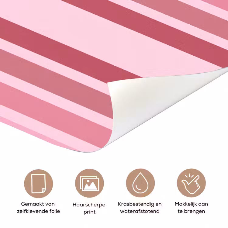Regenboog - Roze - Abstract - Modern - Minimalistisch deurposter klein -closeup_NL