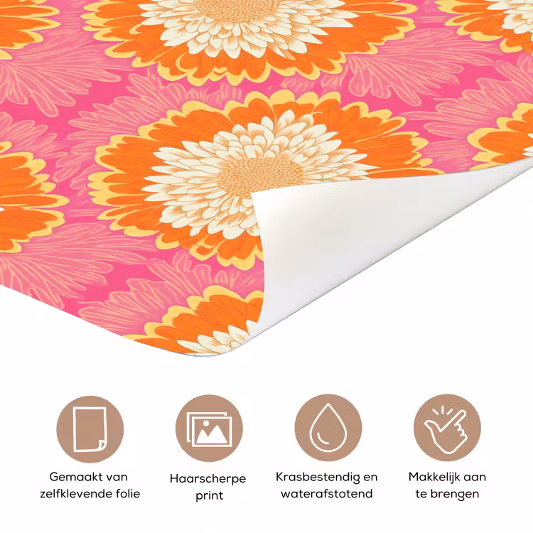 Retro - Bloemen - Kleurrijk deurposter klein 289 -closeup_NL