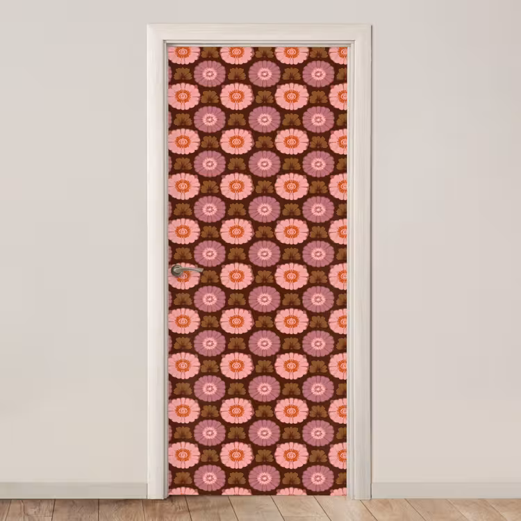 Retro - Madelief - Roze deurposter klein 289 -3d_beige