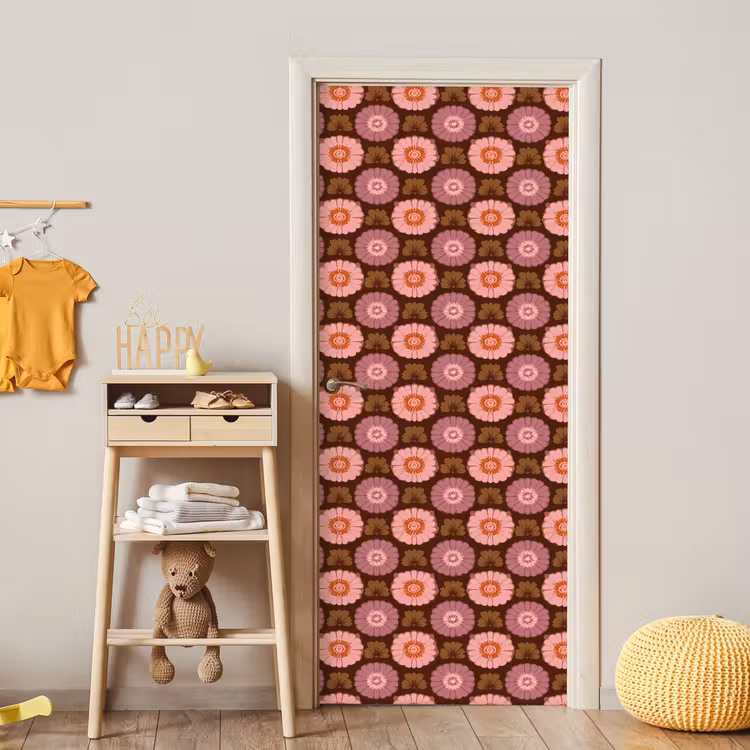 Retro - Madelief - Roze deurposter klein 289 -sfeer4