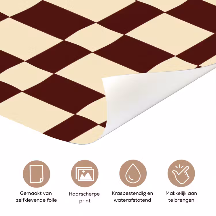 Retro - Patroon - Bruin deurposter klein 289 -closeup_NL