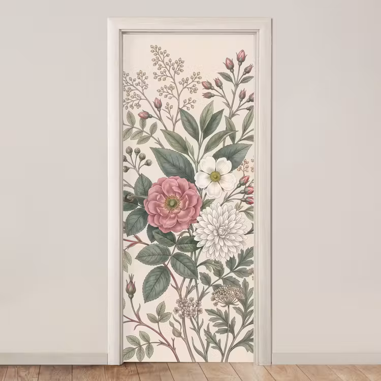 Romantisch - Design - Kleurrijk deurposter klein -3d_beige