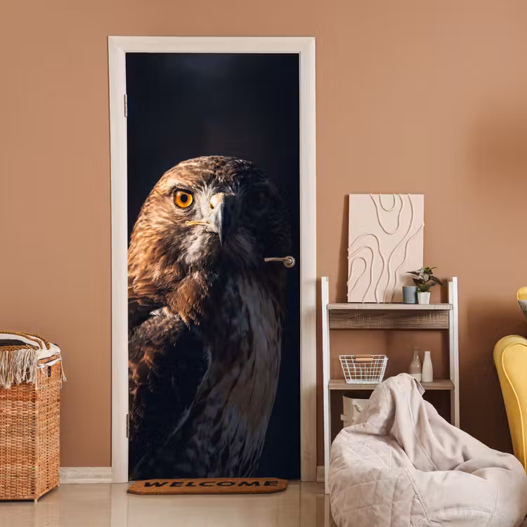 Roofvogel - Buizerd - Bruin deurposter klein -sfeer1