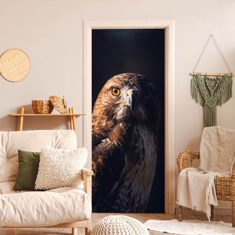 Roofvogel - Buizerd - Bruin deurposter klein -sfeer2