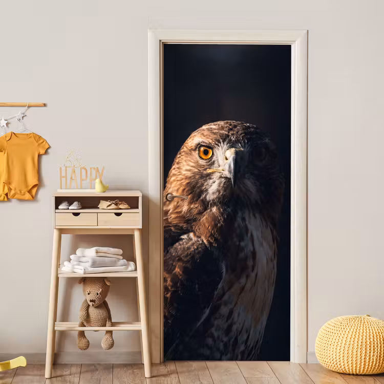 Roofvogel - Buizerd - Bruin deurposter klein -sfeer4
