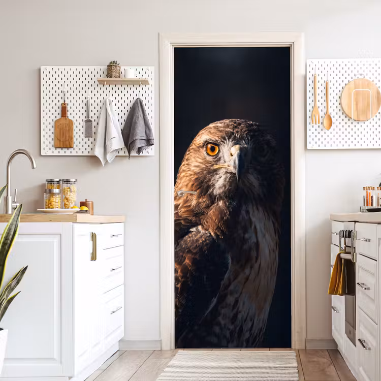 Roofvogel - Buizerd - Bruin deurposter klein -sfeer5