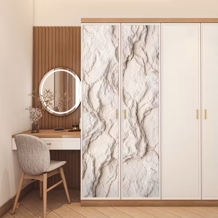 Rots - Structuur - Natuur - Beige - Abstract deurposter klein -sfeer3