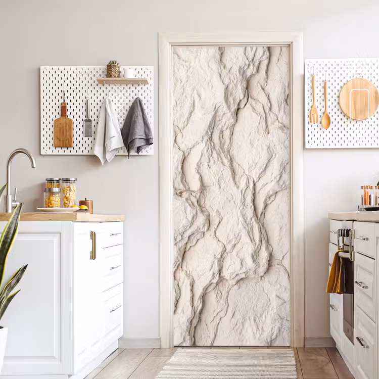 Rots - Structuur - Natuur - Beige - Abstract deurposter klein -sfeer5