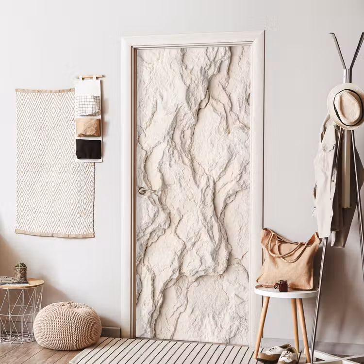 Rots - Structuur - Natuur - Beige - Abstract deurposter klein -sfeer6