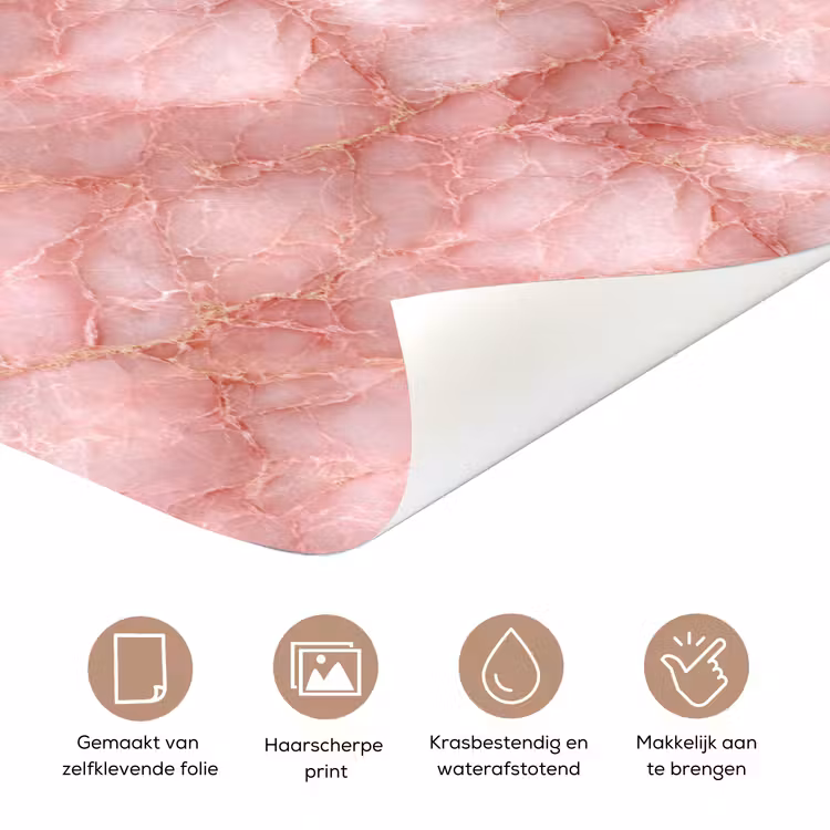 Roze - Kwarts - Goud - Marmer deurposter klein 289 -closeup_NL