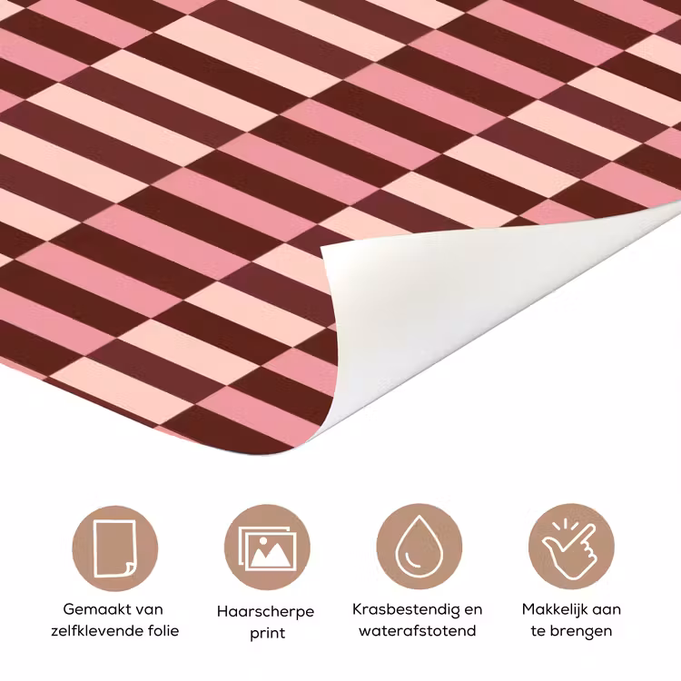 Roze - Rood - Blokjes deurposter klein 289 -closeup_NL