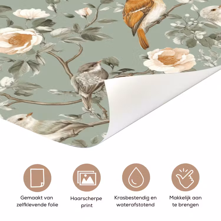 Roze - Vogels - Kleurrijk deurposter klein 289 -closeup_NL