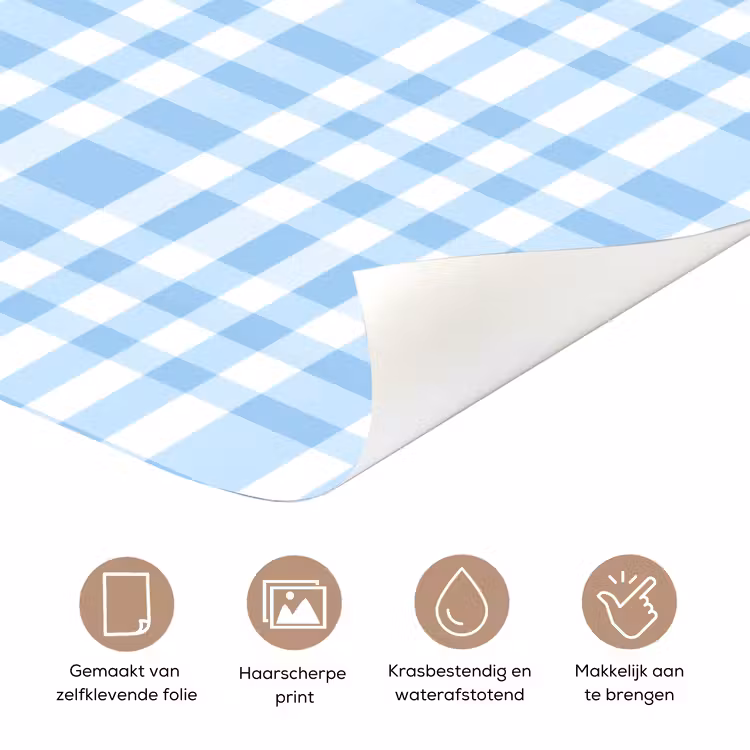 Ruit - Patroon - Blauw deurposter klein 289 -closeup_NL