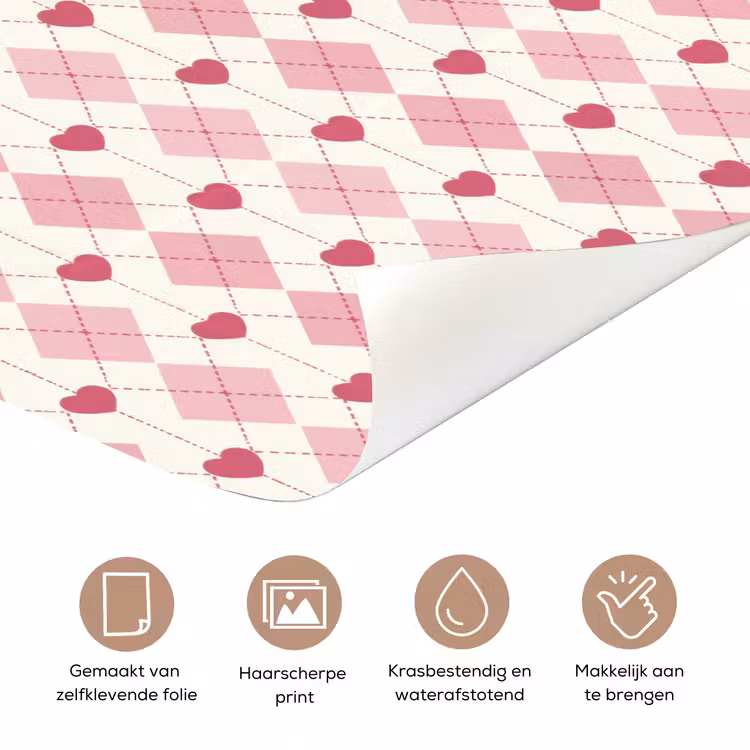 Ruiten - Klassiek - Roze - Wit deurposter klein 289 -closeup_NL
