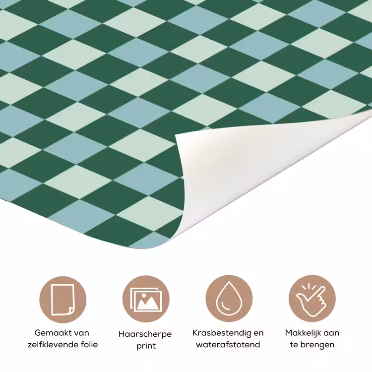 Schaakbord - Klassiek - Groen deurposter klein 289 -closeup_NL