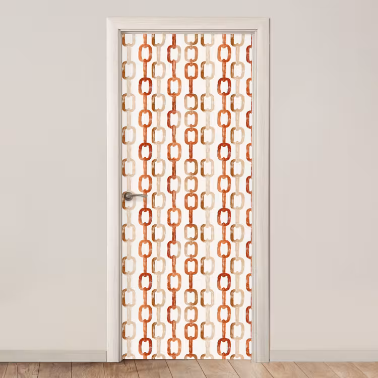Schakels - Patroon - Aquarel - Terracotta deurposter klein 289 -3d_beige