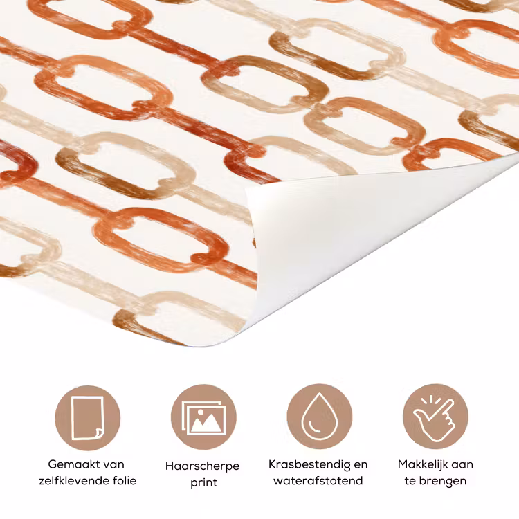 Schakels - Patroon - Aquarel - Terracotta deurposter klein 289 -closeup_NL