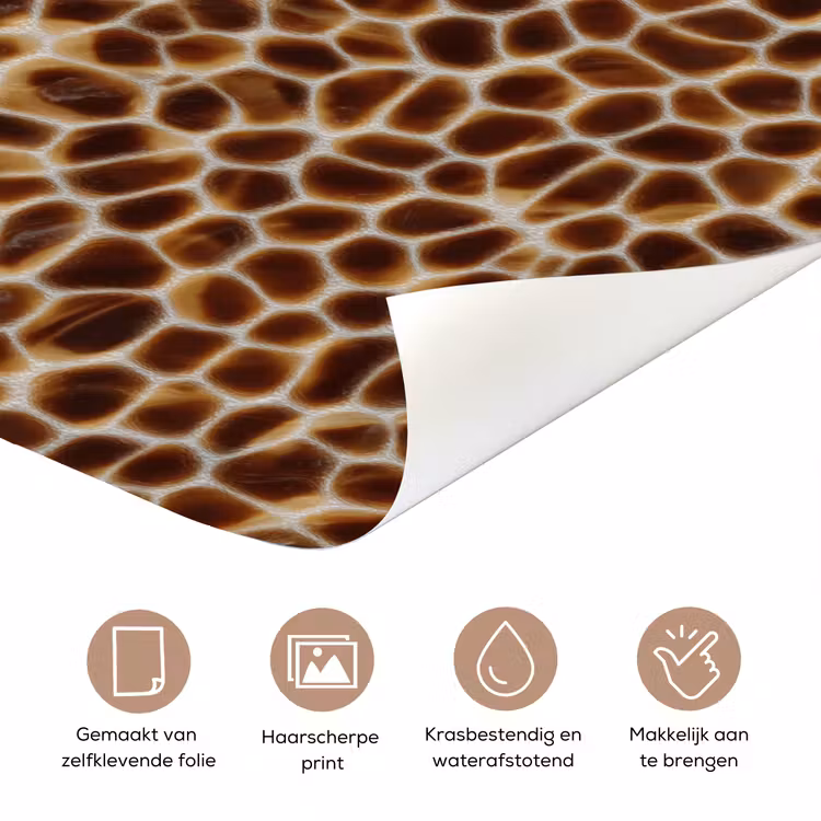 Schildpad - Patroon - Bruin deurposter klein 289 -closeup_NL