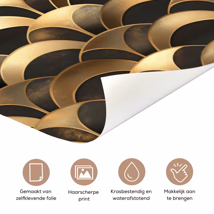 Schubben - Structuur - Goud deurposter klein 289 -closeup_NL
