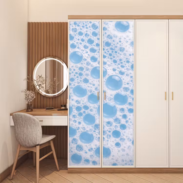 Schuim - Bubbels - Blauw deurposter klein -sfeer3