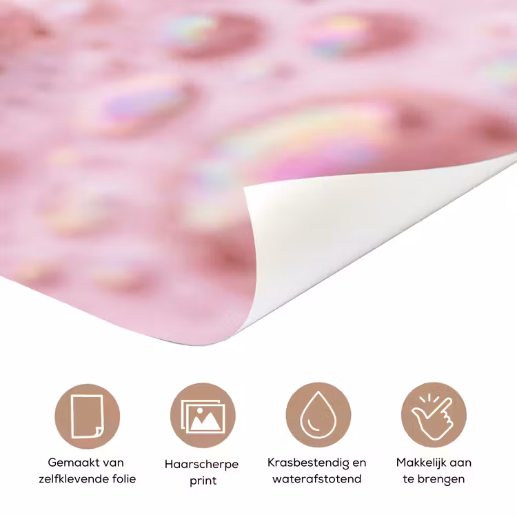 Schuim - Structuur - Roze deurposter klein -closeup_NL