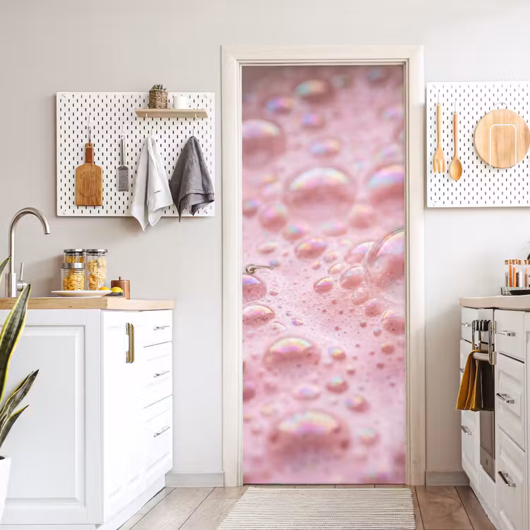 Schuim - Structuur - Roze deurposter klein -sfeer5