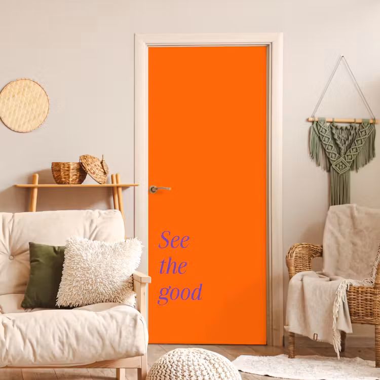 See te good - Paars - Oranje deurposter klein -sfeer2