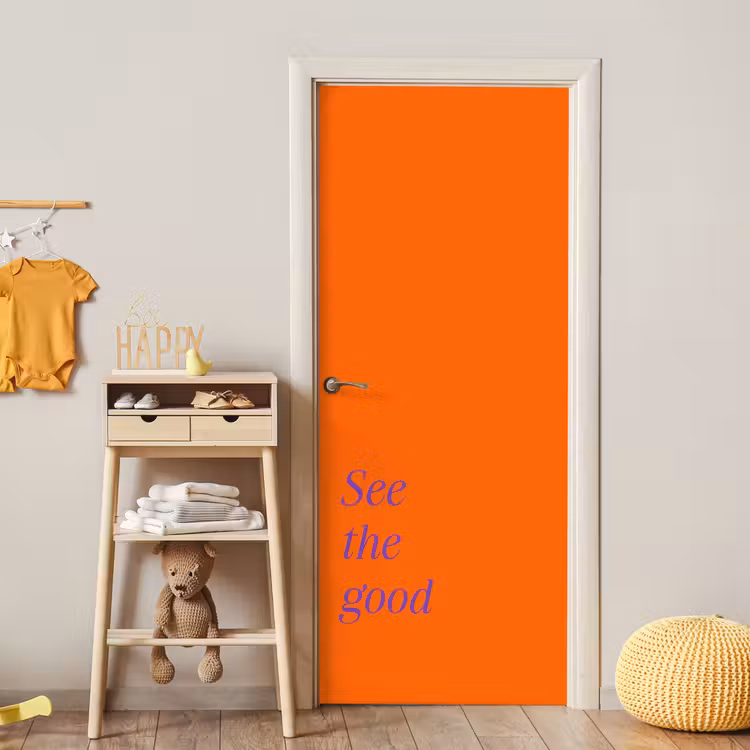 See te good - Paars - Oranje deurposter klein -sfeer4