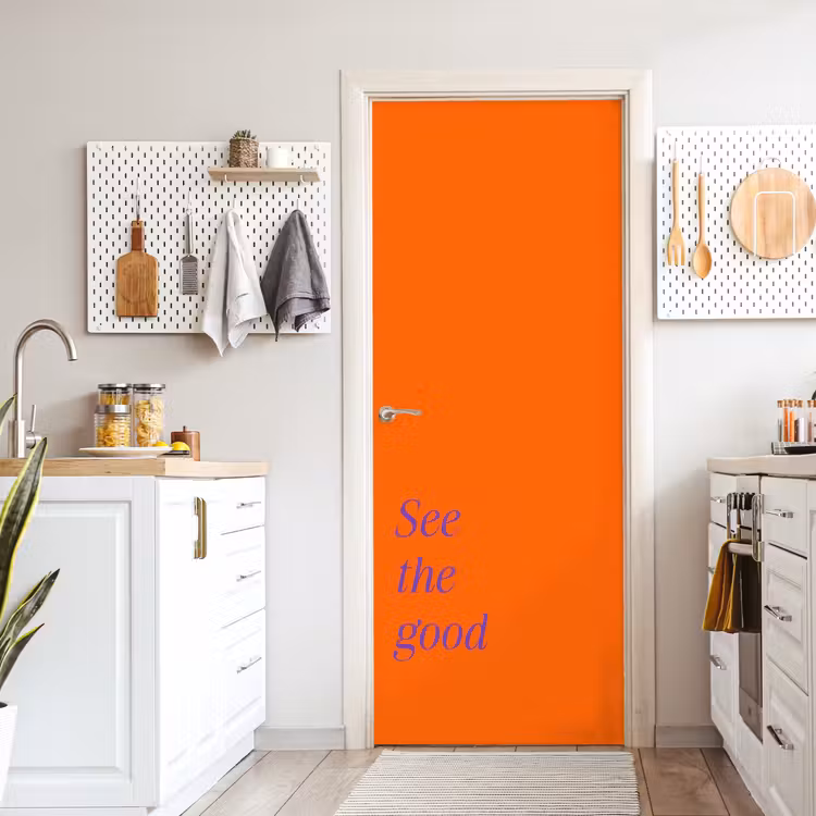 See te good - Paars - Oranje deurposter klein -sfeer5