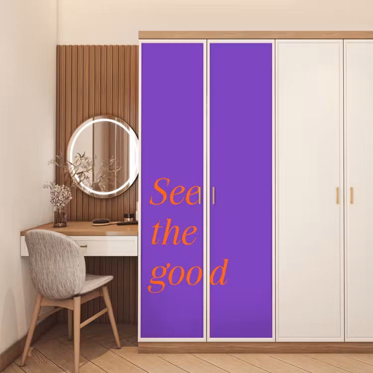 See the good - Oranje - Paars deurposter klein -sfeer3