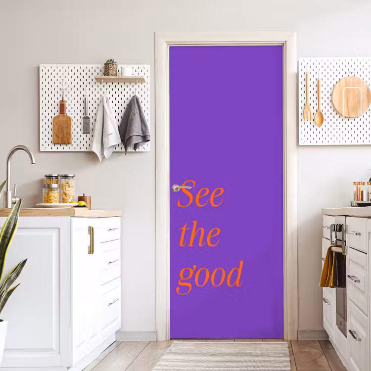 See the good - Oranje - Paars deurposter klein -sfeer5