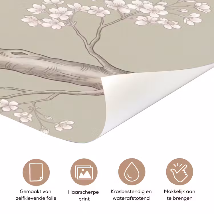 Sereen - Bloesem - Wit deurposter klein -closeup_NL
