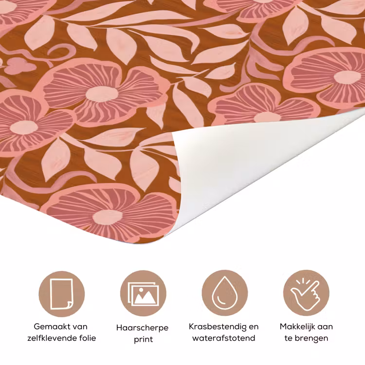 Sfeer - Bloemen - Roze deurposter klein 289 -closeup_NL