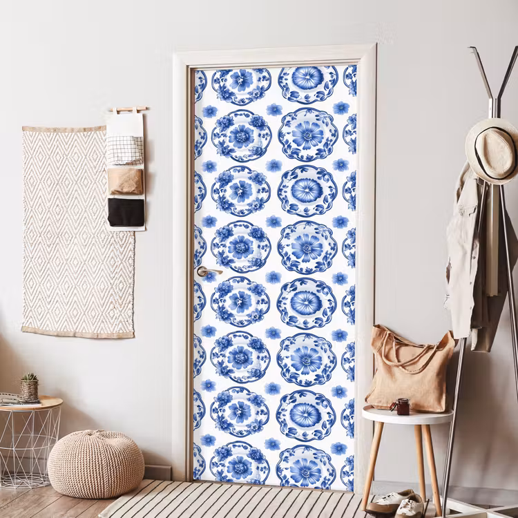 Sierborden - Bloemen - Blauw deurposter klein 289 -sfeer6