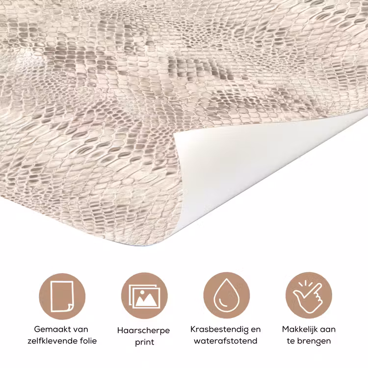 Slang - Patroon - Beige deurposter klein 289 -closeup_NL