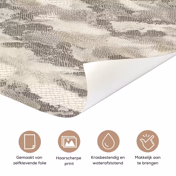 Slang - Patroon - Taupe deurposter klein 289 -closeup_NL