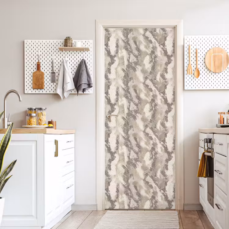 Slang - Patroon - Taupe deurposter klein 289 -sfeer5