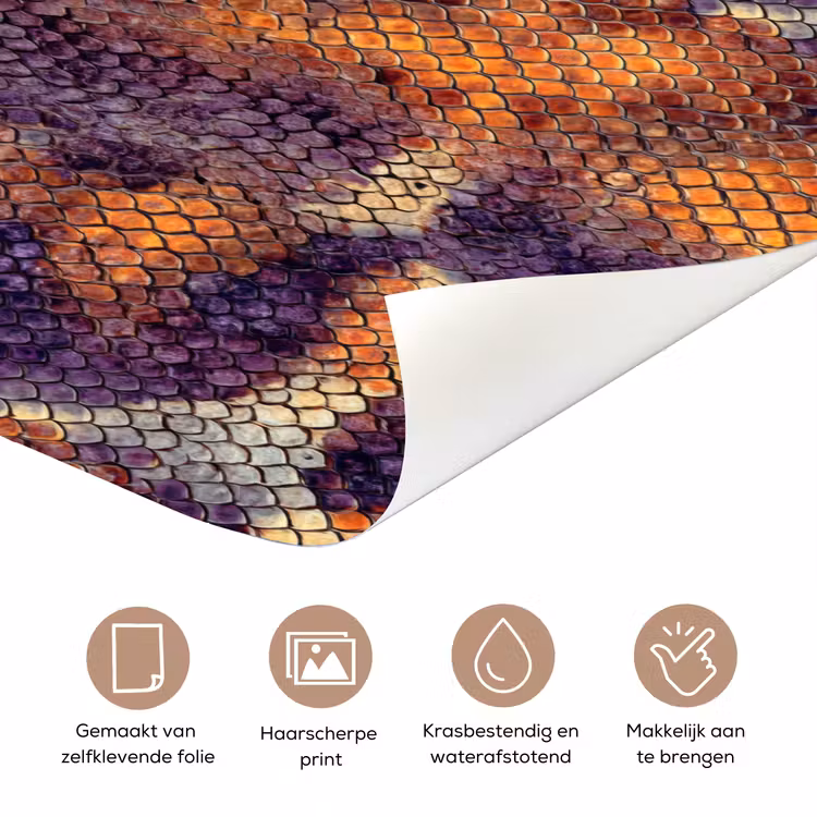 Slang - Schubben - Kleurrijk deurposter klein 289 -closeup_NL