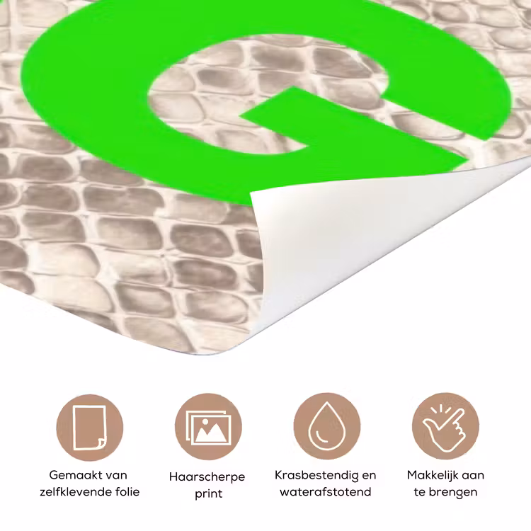 Slangenprint - SWAG - Neon - Groen deurposter klein -closeup_NL