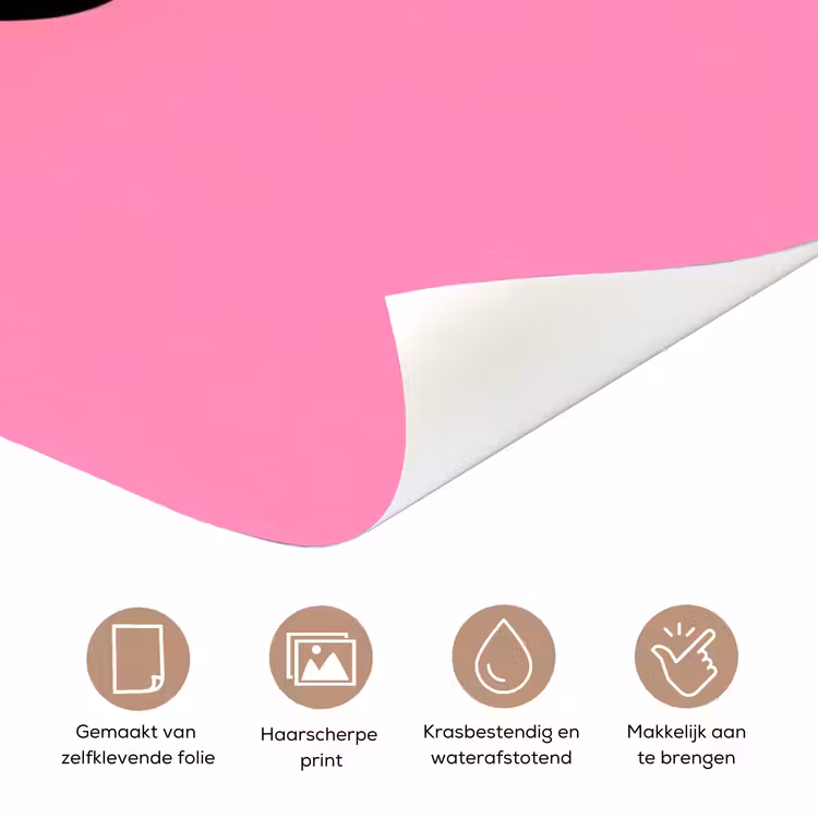 Smiley - Bloem - Roze deurposter klein -closeup_NL