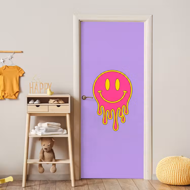 Smiley - Drip - Neon deurposter klein -sfeer4