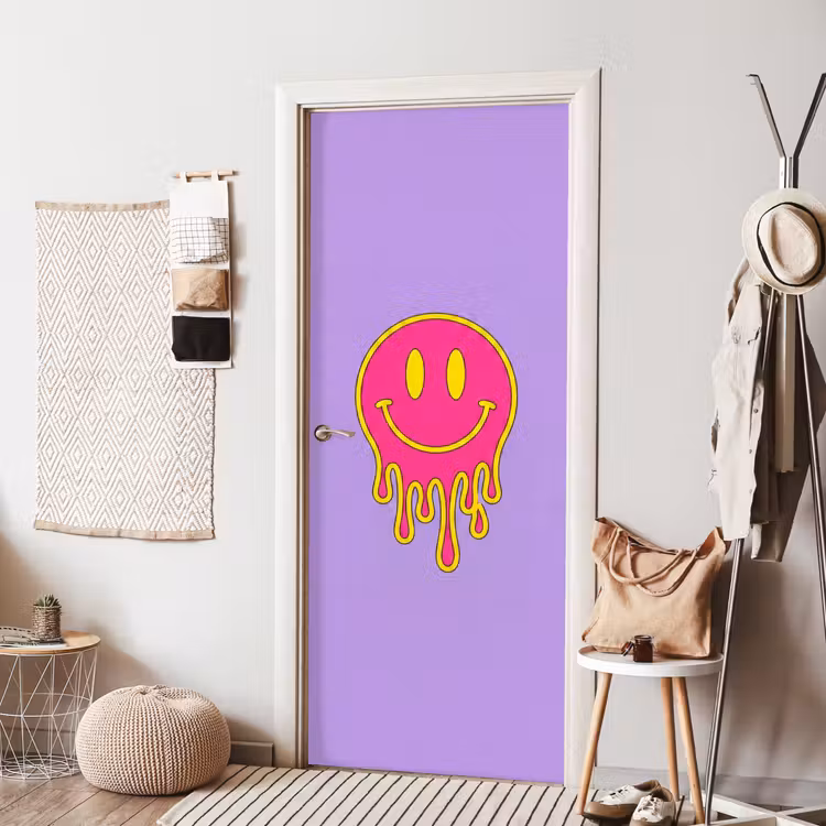 Smiley - Drip - Neon deurposter klein -sfeer6