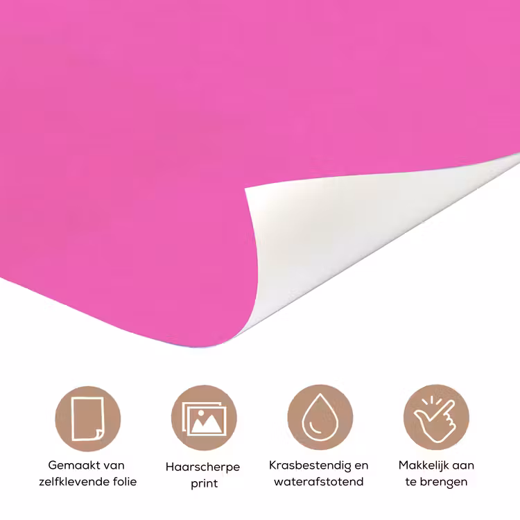Smiley - Vrolijk - Roze deurposter klein -closeup_NL
