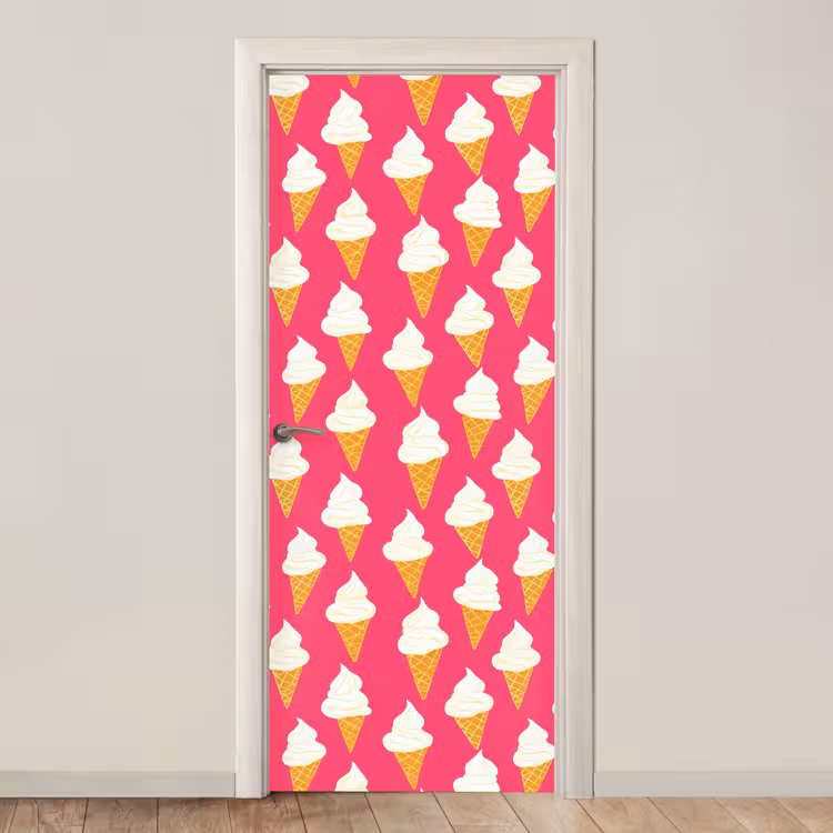 Softijs - Horentje - Roze deurposter klein 289 -3d_beige