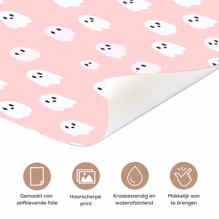 Spookjes - Patroon - Roze deurposter klein 289 -closeup_NL