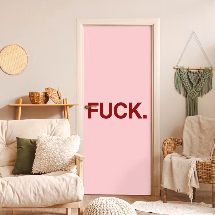Statement - Krachtig - Roze deurposter klein -sfeer2